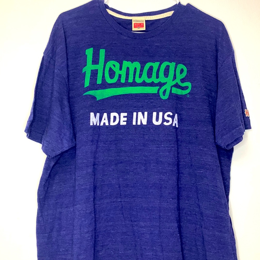 Homage vintage blue style Made in USA Tshirt size XXL